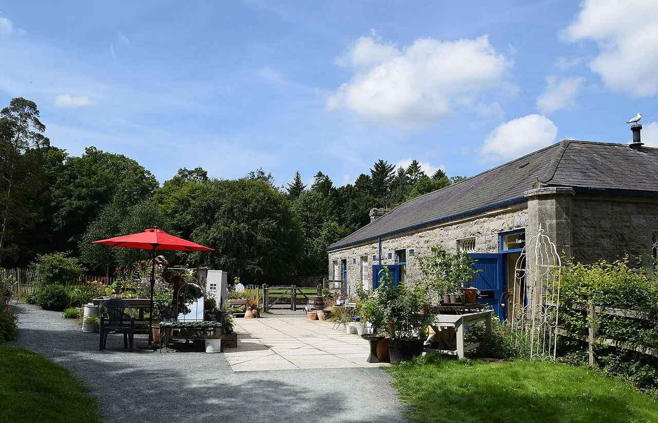 The old dairy building at Plas Newydd, now home to the shop and ticket office.