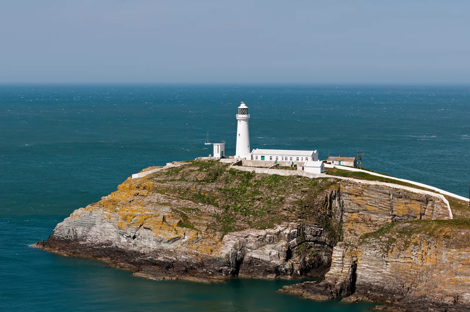 South Stack Lighthouse on its sea cliff.